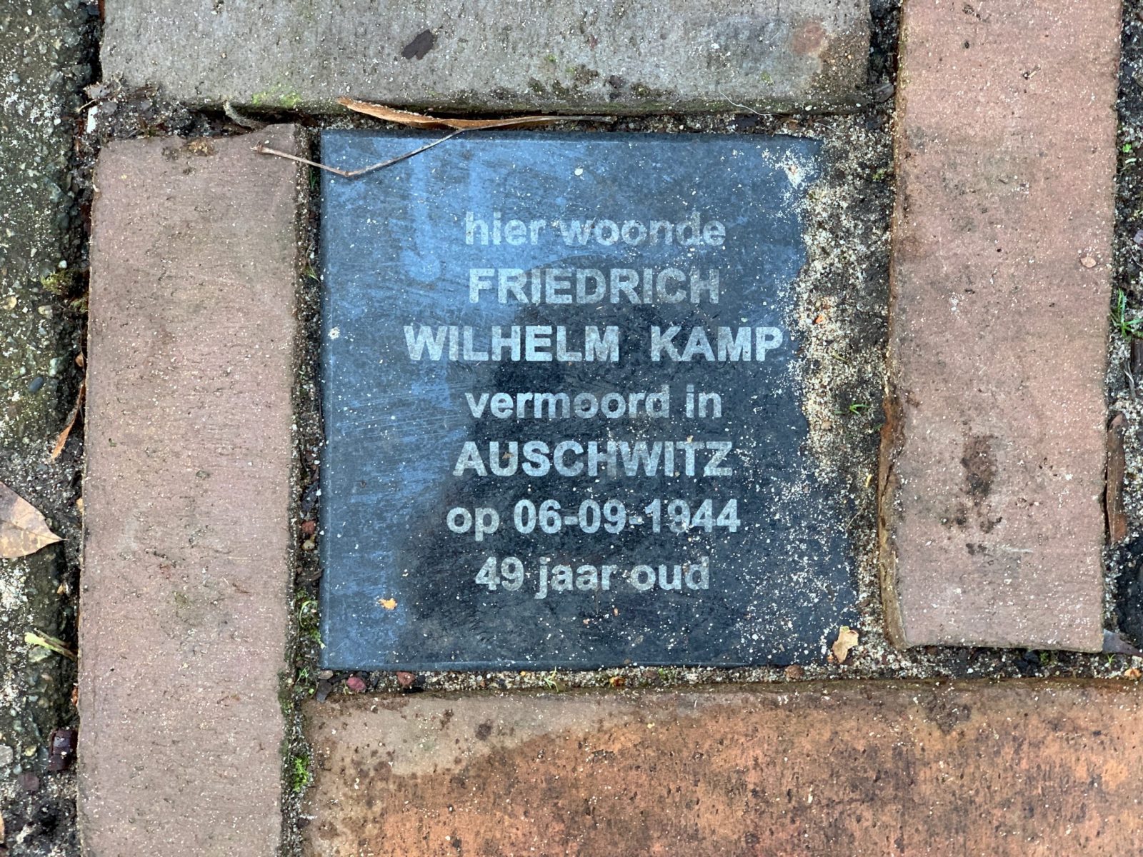 Memorial Plaque for Wilhelm Kamp